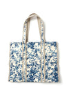 Zen Collection Floral Quilted Large Beach Bag, Blue