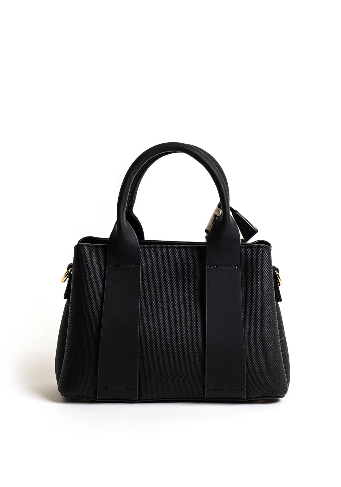 Zen Collection Woven Stripe Mini Grab Bag, Black