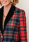 Bariloche Callosa Tartan Velvet Collar Blazer, Red