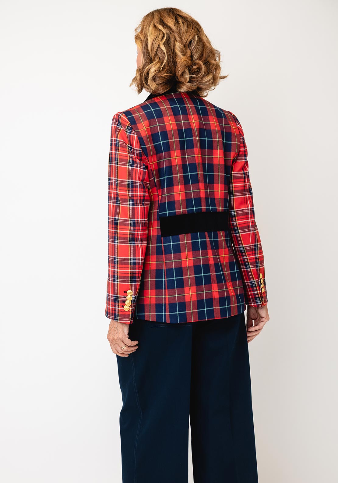 Bariloche Callosa Tartan Velvet Collar Blazer, Red