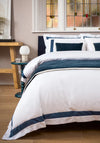 Christy Balmoral Duvet Cover Set, White & Navy