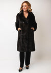 Etage Faux Fur Tie Front Coat, Brown
