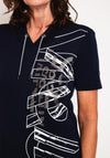 Barbara Lebek Graphic Print Sweatshirt Dress, Navy