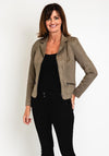 Barbara Lebek Classic Suede Short Jacket, Khaki