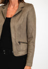 Barbara Lebek Classic Suede Short Jacket, Khaki
