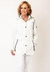 Barbara Lebek Striped Waterproof Coat, White and Cream