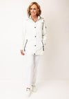 Barbara Lebek Striped Waterproof Coat, White and Cream