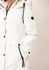 Barbara Lebek Striped Waterproof Coat, White and Cream