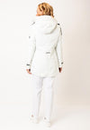 Barbara Lebek Striped Waterproof Coat, White and Cream