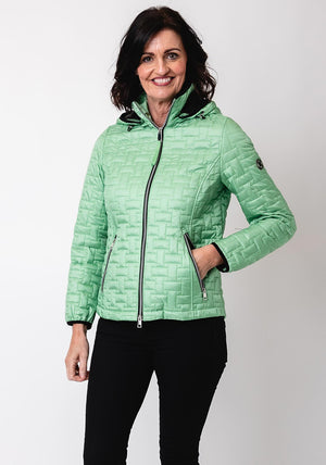 Barbara Lebek Geometric Padded Jacket, Green