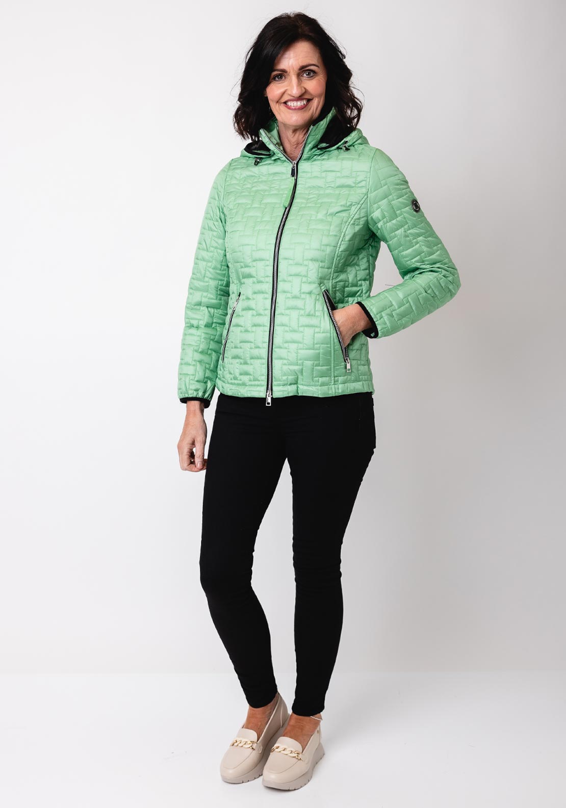 Barbara Lebek Geometric Padded Jacket, Green