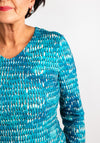 Barbara Lebek Patterned V Neck Top, Blue