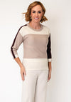 Barbara Lebek Colour Block Top, Taupe Multi