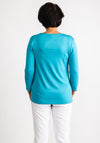 Barbara Lebek Patterned Mesh Bubble Hem Top, Blue