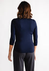 Barbara Lebek Wavy Panel Print T-Shirt, Navy Multi
