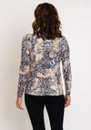 Barbara Lebek Round Neck Print Top, Navy