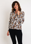 Barbara Lebek Collared Neckline, Floral Print Top, Brown