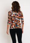 Barbara Lebek Round Neck Print Top, Navy Multi