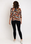 Barbara Lebek Collared Neckline Print Top, Navy Multi
