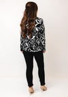 Barbara Lebek Floral Abstract Round Neck Top, Black