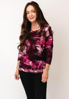 Barbara Lebek Abstract Print Top, Pink and Wine