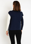 Barbara Lebek Drawstring Neckline Striped Top, Navy & Cream