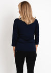 Barbara Lebek Round Neck Stripe Print Top, Navy