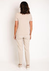 Barbara Lebek Rhinestone Drawstring Neck Top, Neutral