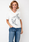 Barbara Lebek Bird Print With Rhinestone Detail, White