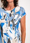Barbara Lebek Abstract Print Elastic Trim Top, Beige Multi