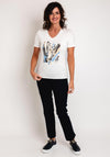 Barbara Lebek Graphic Print B Neck Top, White