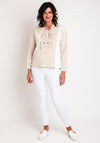 Barbara Lebek Graphic Print Drawstring Sweatshirt, Beige