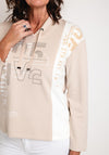 Barbara Lebek Graphic Print Drawstring Sweatshirt, Beige