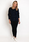 Barbara Lebek Dual Fabric Drawstring Jacket, Navy