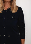 Barbara Lebek Dual Fabric Drawstring Jacket, Navy