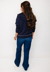 Barbara Lebek Zip-Through Contrast Piping Hooded Jacket, Navy