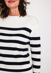 Barbara Lebek Striped Knit Jumper, White