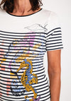 Barbara Lebek Stripe Seahorse Top, White
