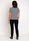 Barbara Lebek Stripe V Neck Top, Navy