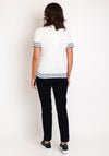 Barbara Lebek Contrast Print V Neck T-Shirt, White