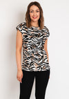 Barbara Lebek Tiger Print Jersey Top, Beige