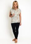 Barbara Lebek Reptile Print Tie Neck Top, Blue