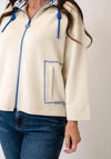 Barbara Lebek Zip Up High Neck Jacket, Beige and Blue