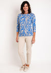 Barbara Lebek Printed Cropped Sleeve Top, Blue
