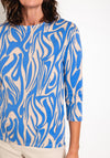 Barbara Lebek Printed Cropped Sleeve Top, Blue