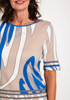 Barbara Lebek Graphic Print Round Neck Top, Neutral