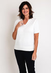 Barbara Lebek Knit Short Sleeve Sweater, White