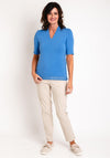 Barbara Lebek V Neck Contrast Jersey Top, Blue