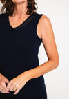 Barbara Lebek Contrast V Neck Vest Top, Navy