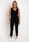 Barbara Lebek Contrast V Neck Vest Top, Black